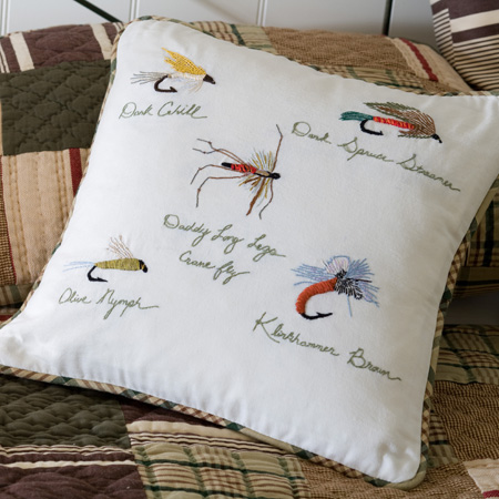 fly fishing throw pillows