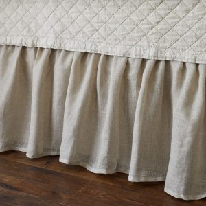 Linen Voile Natural Gathered Bed Skirt