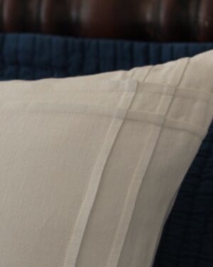 anchor white linen lumbar pillow detail