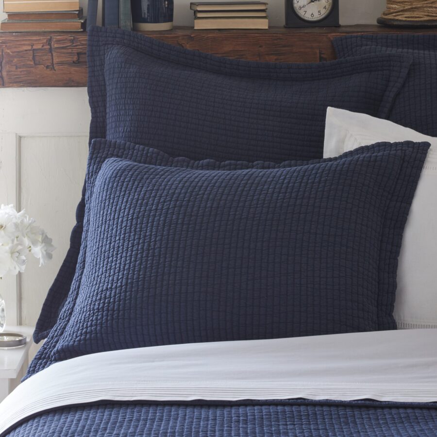 Hudson navy standard sham pillow