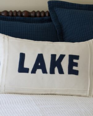 lake white linen lumbar pillow indigo