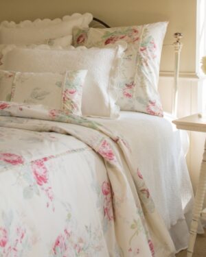 cream shore rose duvet pillow