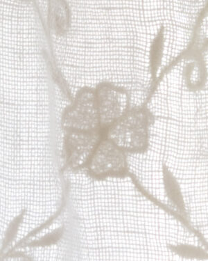 trellis detail cream linen voile curtain panel