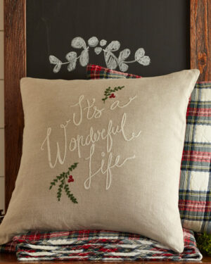 It's a wonderful life its a wonderful life natural linen porch pillow Christmas