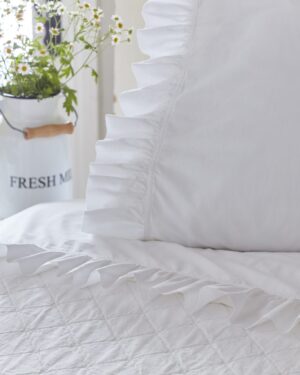 Ruffle White Sheet Set bed pillow