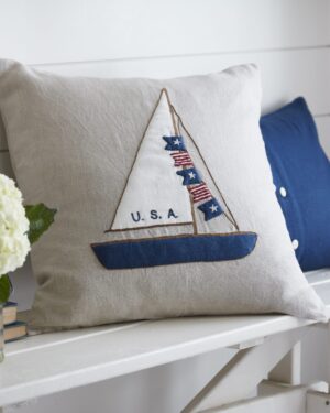 American Sailboat Natural Pillow USA