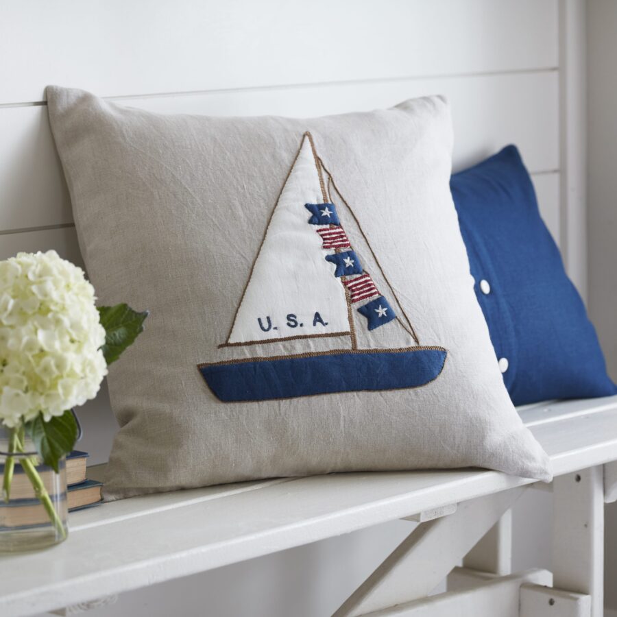American Sailboat Natural Pillow USA