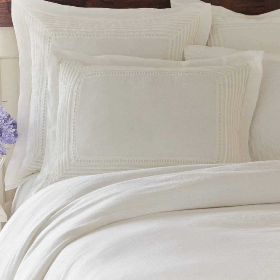 tucked linen standard sham pillow