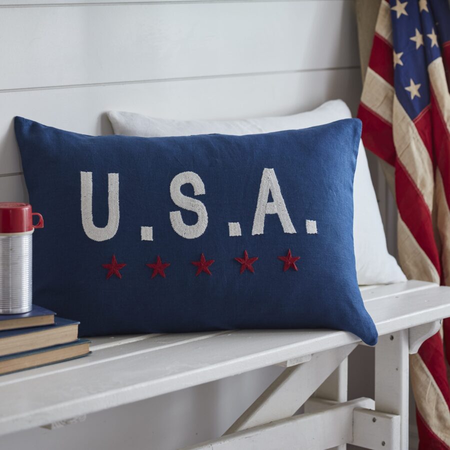 usa us indigo pillow