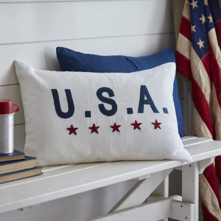 usa us white pillow