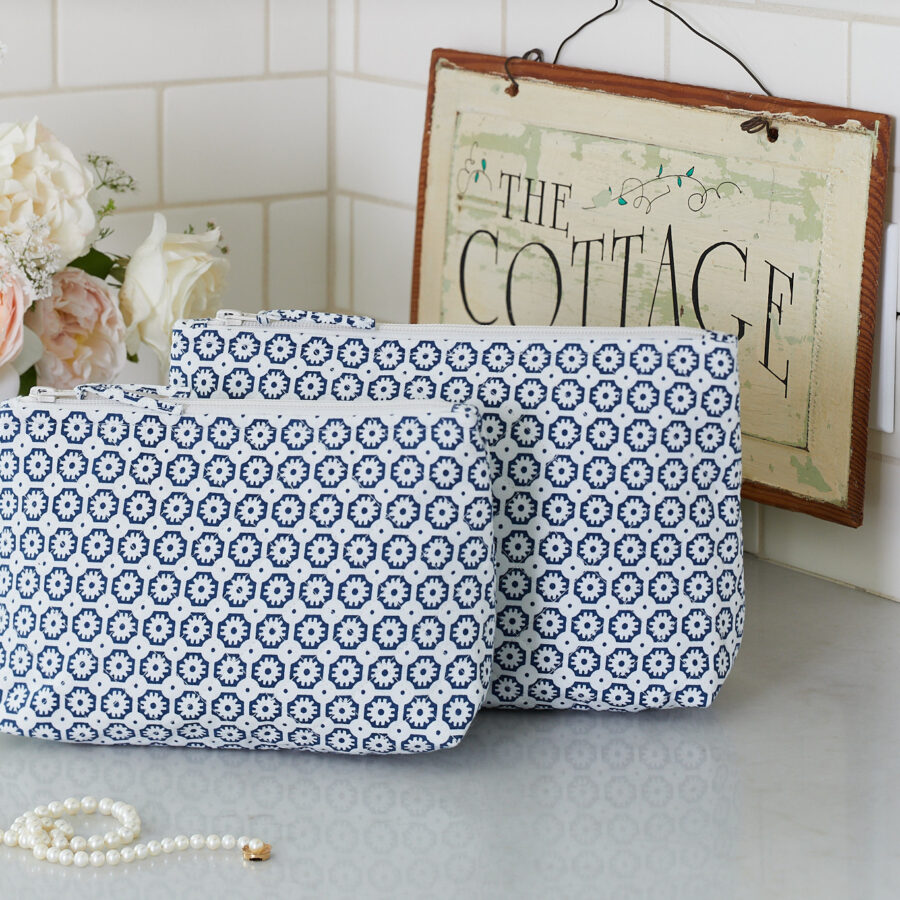 Carolina Indigo Cosmetic Bag