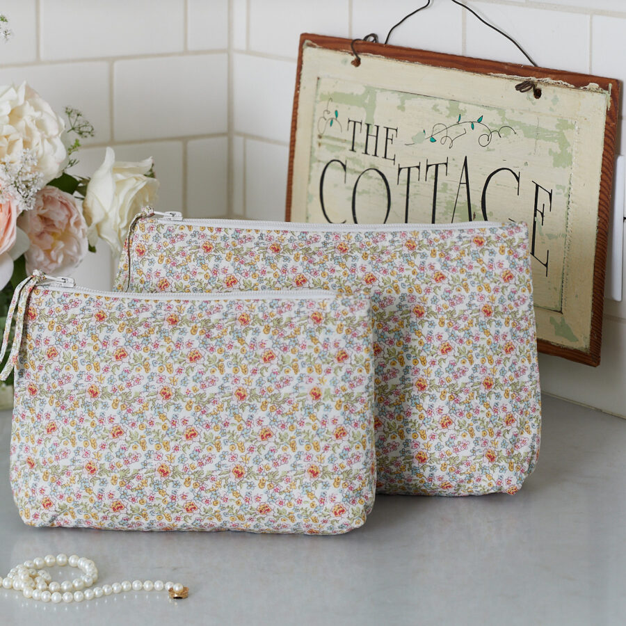 Charlotte Cream Cosmetic Bag
