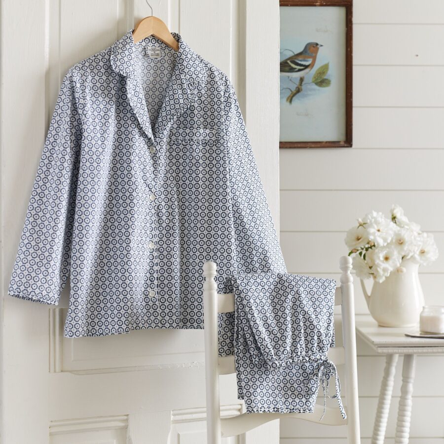 Indigo Carolina Pajama Set Nightgown Nightwear Night Shirt