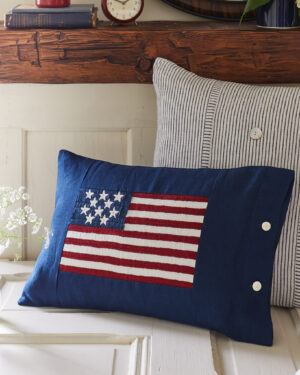 indigo flag boudoir pillow