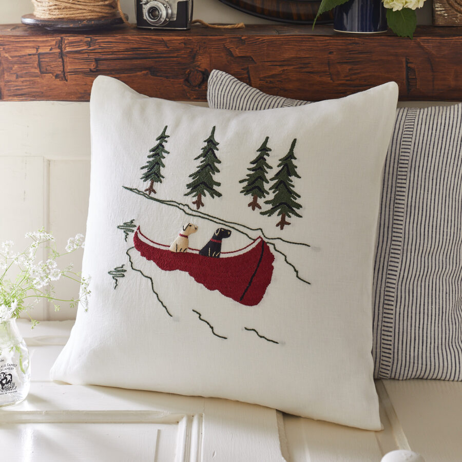 lab dog canoe pillow