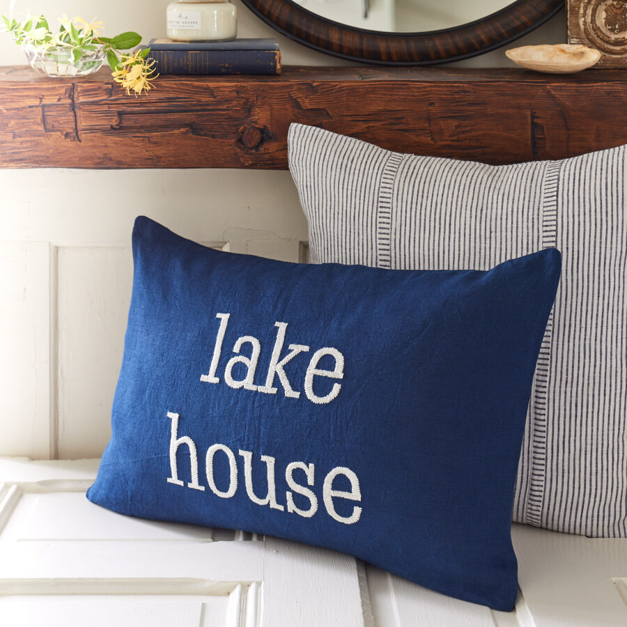 Lake House on Indigo Linen