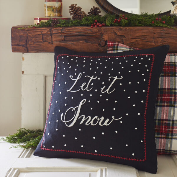 Let it snow black pillow