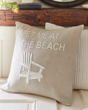 meet me at the beach natural pillow