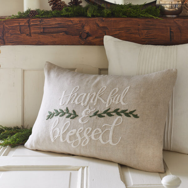 thankful and blessed pillow