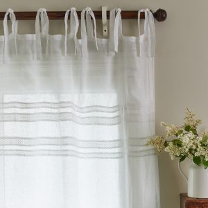 Dorset White Linen Curtain Panel