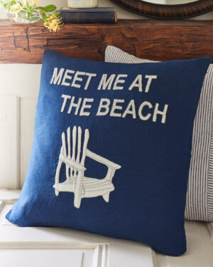 Meet Me at the Beach Indigo Pillow