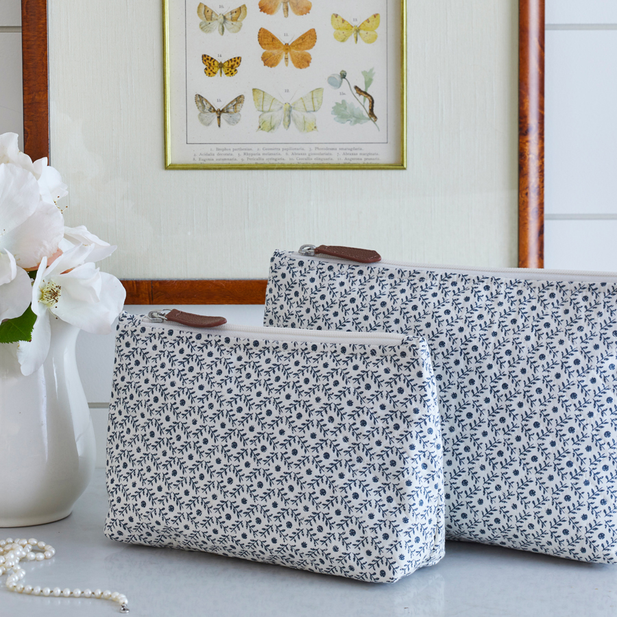 dotted vine cosmetic bag