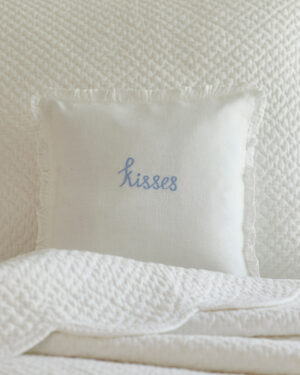 Kisses Blue Pillow