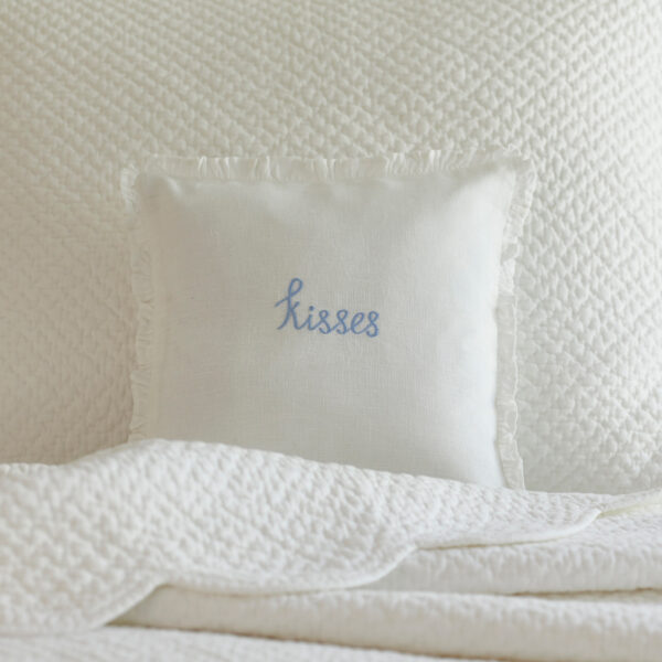 Kisses Blue Pillow