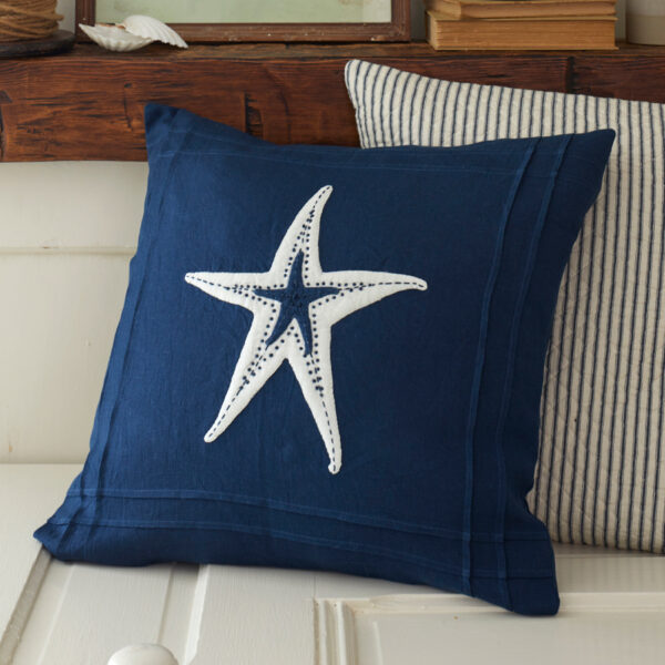 Starfish Indigo Pillow