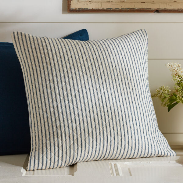 Bergen Stripe Indigo Porch Pillow