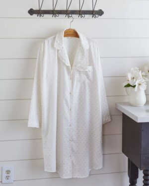 Polka Dot Twill Nightshirt - Petal