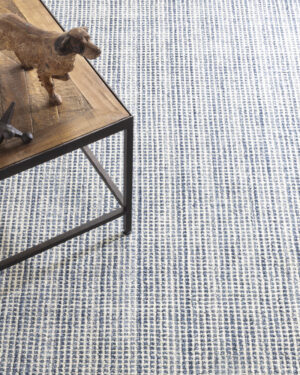 Homer Blue Hand Loom Knotted Wool/Viscose Rug
