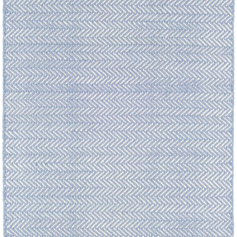 Herringbone Swedish Blue Handwoven Cotton Rug