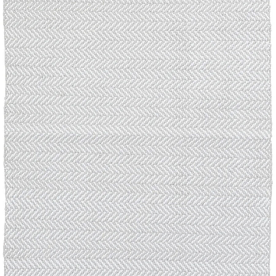 Herringbone Pearl Grey/White Handwoven Indoor/Outdoor Rug