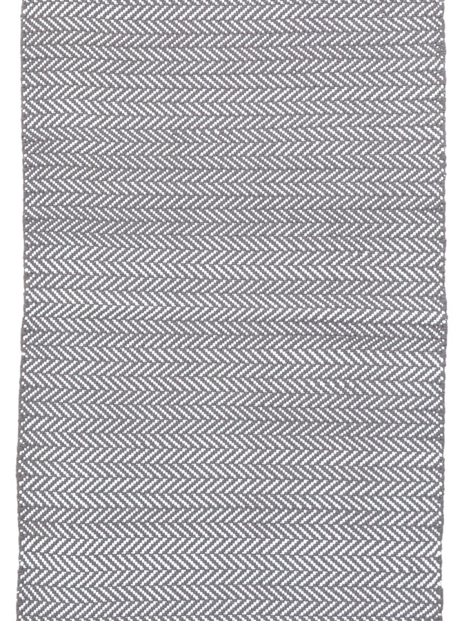 Herringbone Shale/White Handwoven Indoor/Outdoor Rug