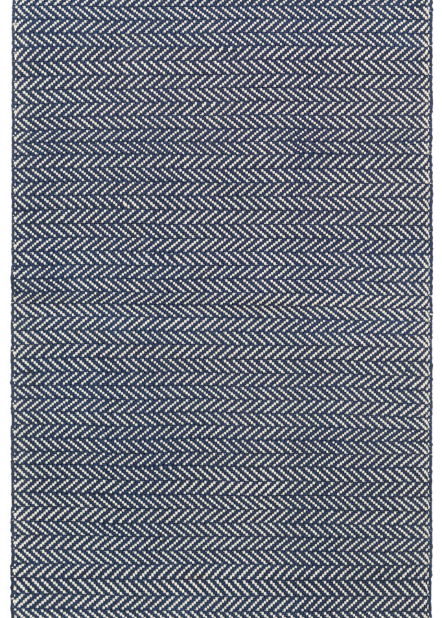 Herringbone Navy/Ivory Handwoven Indoor/Outdoor Rug