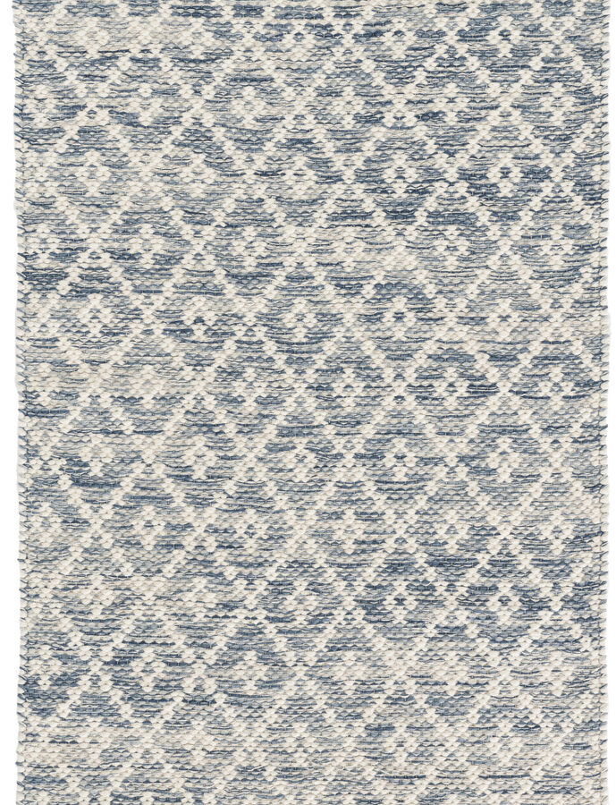 Melange Diamond Blue Handwoven Cotton Rug