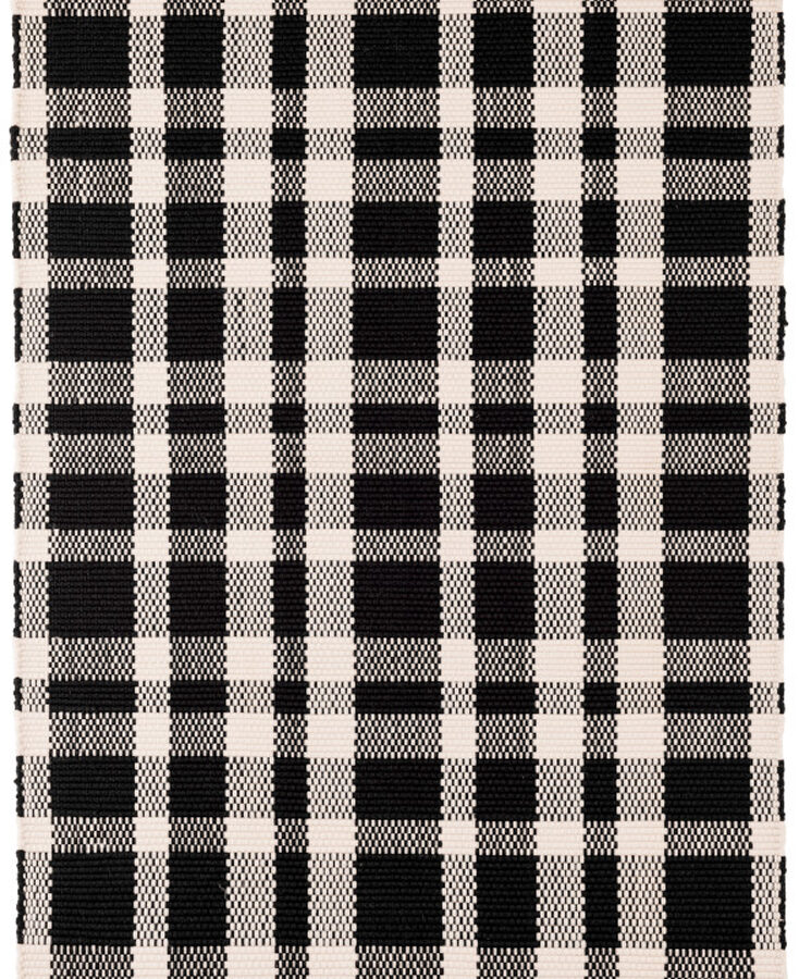 Tattersall Black Handwoven Indoor/Outdoor Rug