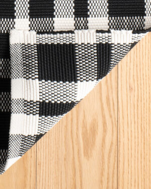 Tattersall Black Handwoven Indoor/Outdoor Rug - Image 4