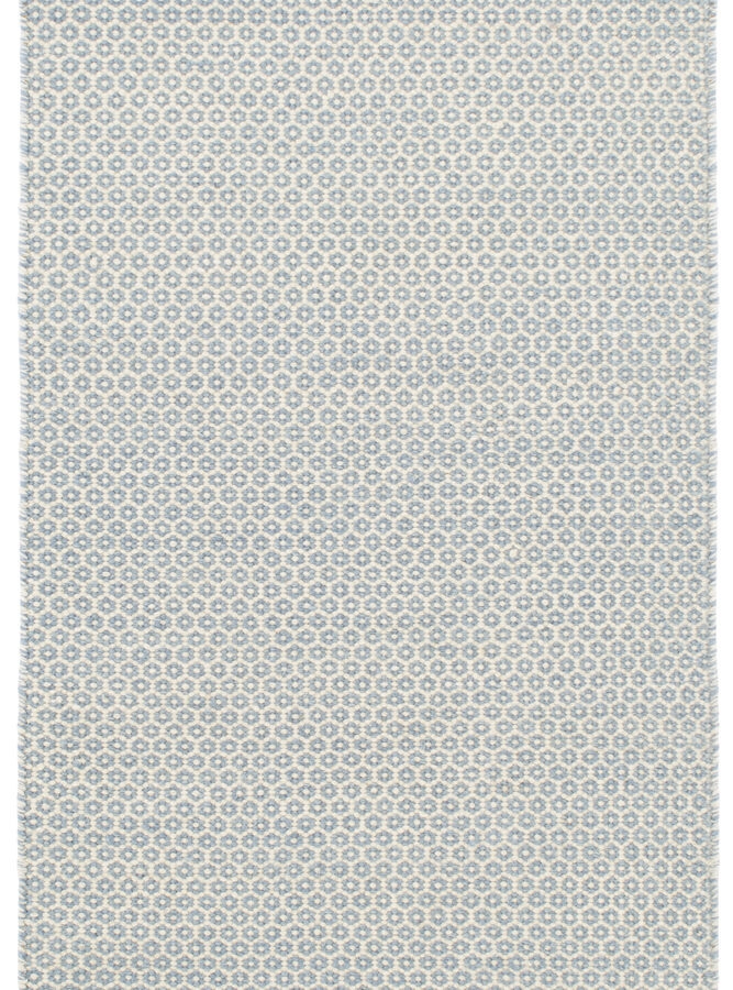 Honeycomb French Blue/Ivory Handwoven Wool Rug