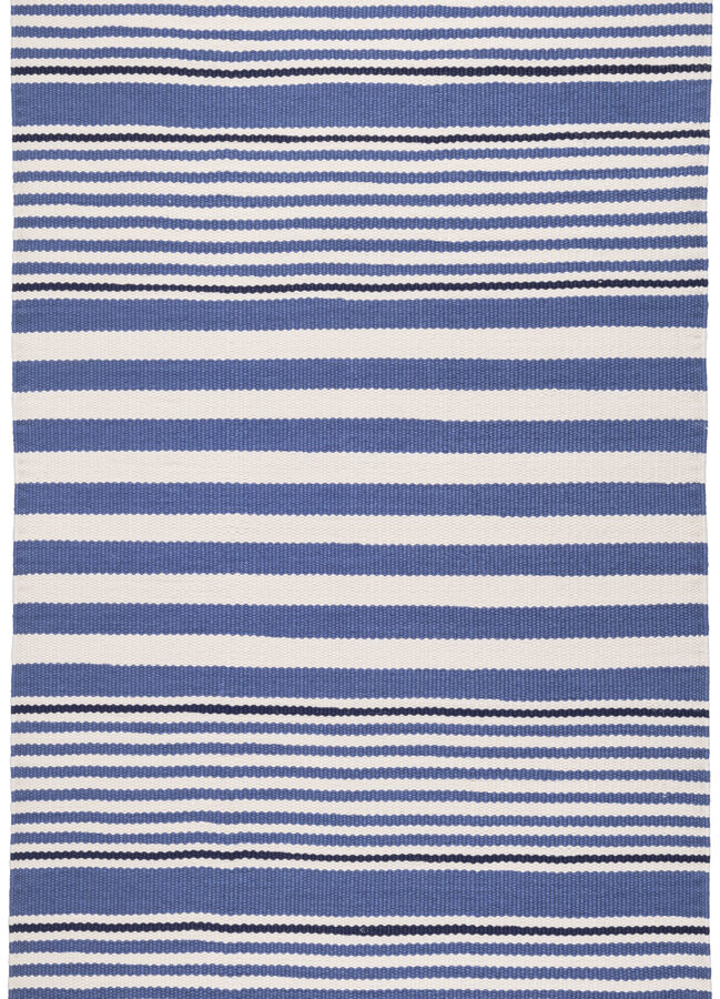 Rugby Stripe Denim Handwoven Indoor/Outdoor Rug
