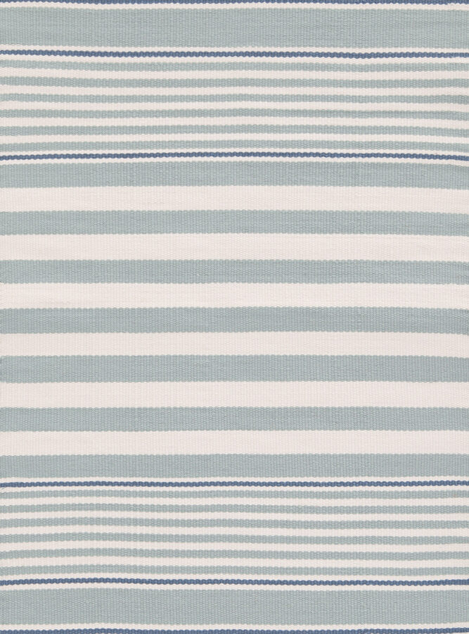 Rugby Stripe Light Blue Handwoven Indoor/Outdoor Rug