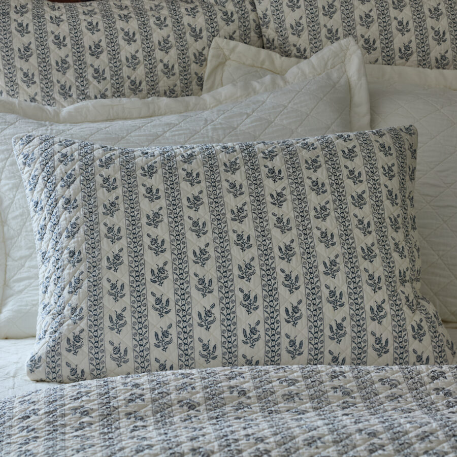 Floral Stripe Quilted Sham