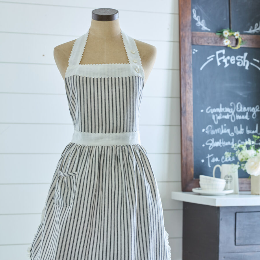 Bergen Stripe Black Apron