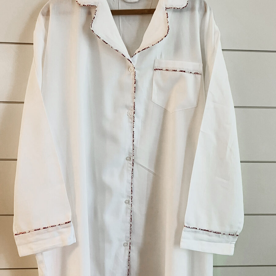 Twill with Hattie Piping Nightshirt