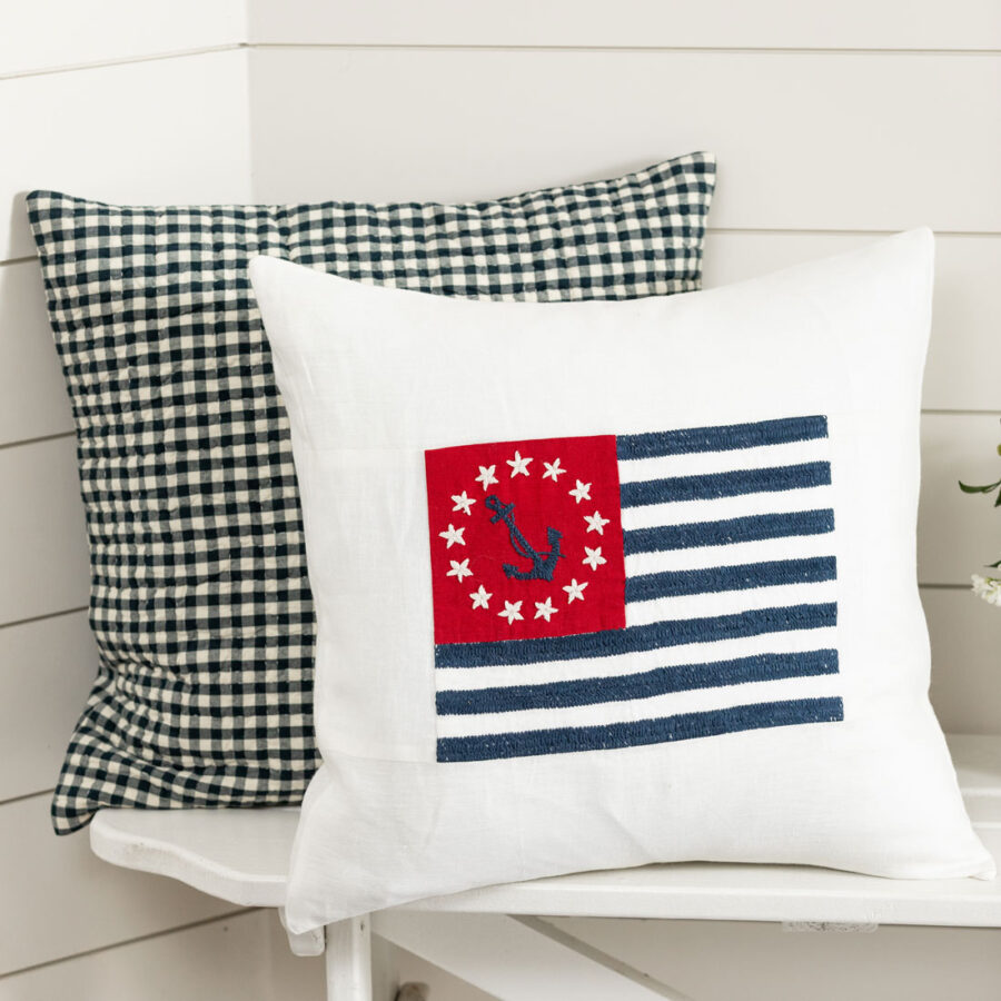 Nautical Flag Red Throw Pillow
