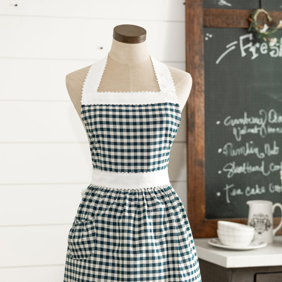Gingham Indigo Apron