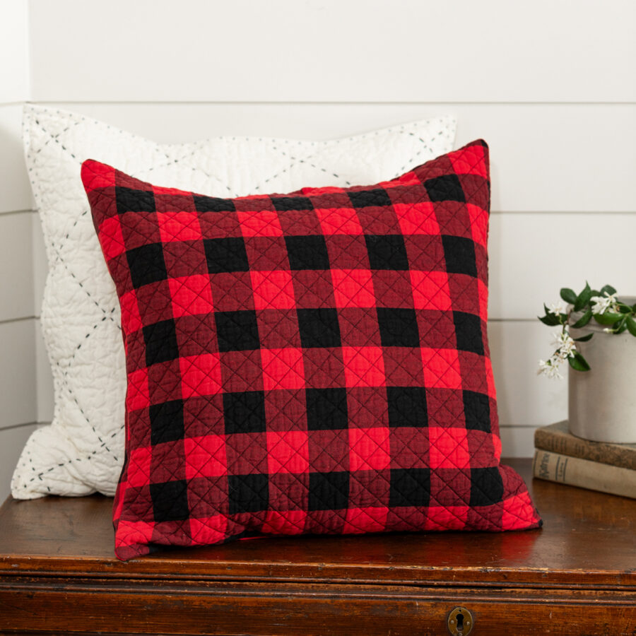 Parker Red Throw Pillow Cover