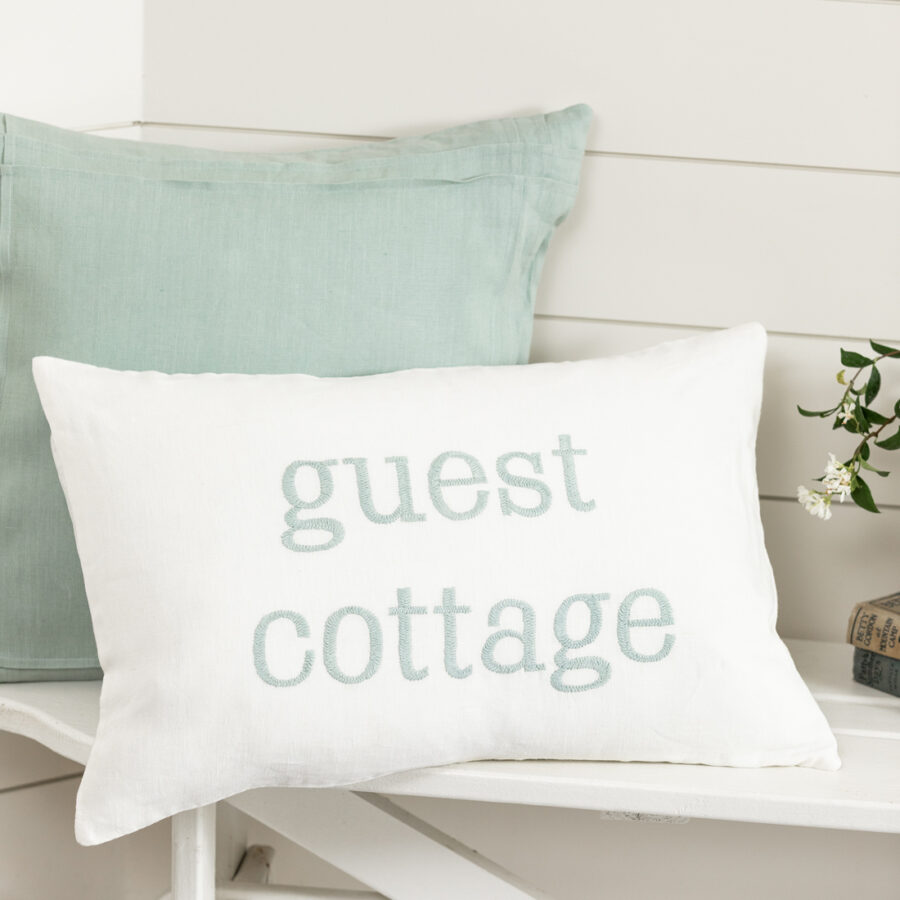 Guest Cottage Aqua Lumbar Pillow