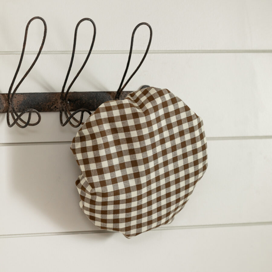 Gingham Brown Shower Cap